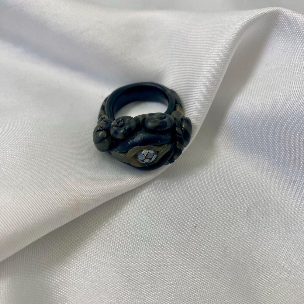 Chunky Cthulhu-inspired Black Soft Gothic Ring